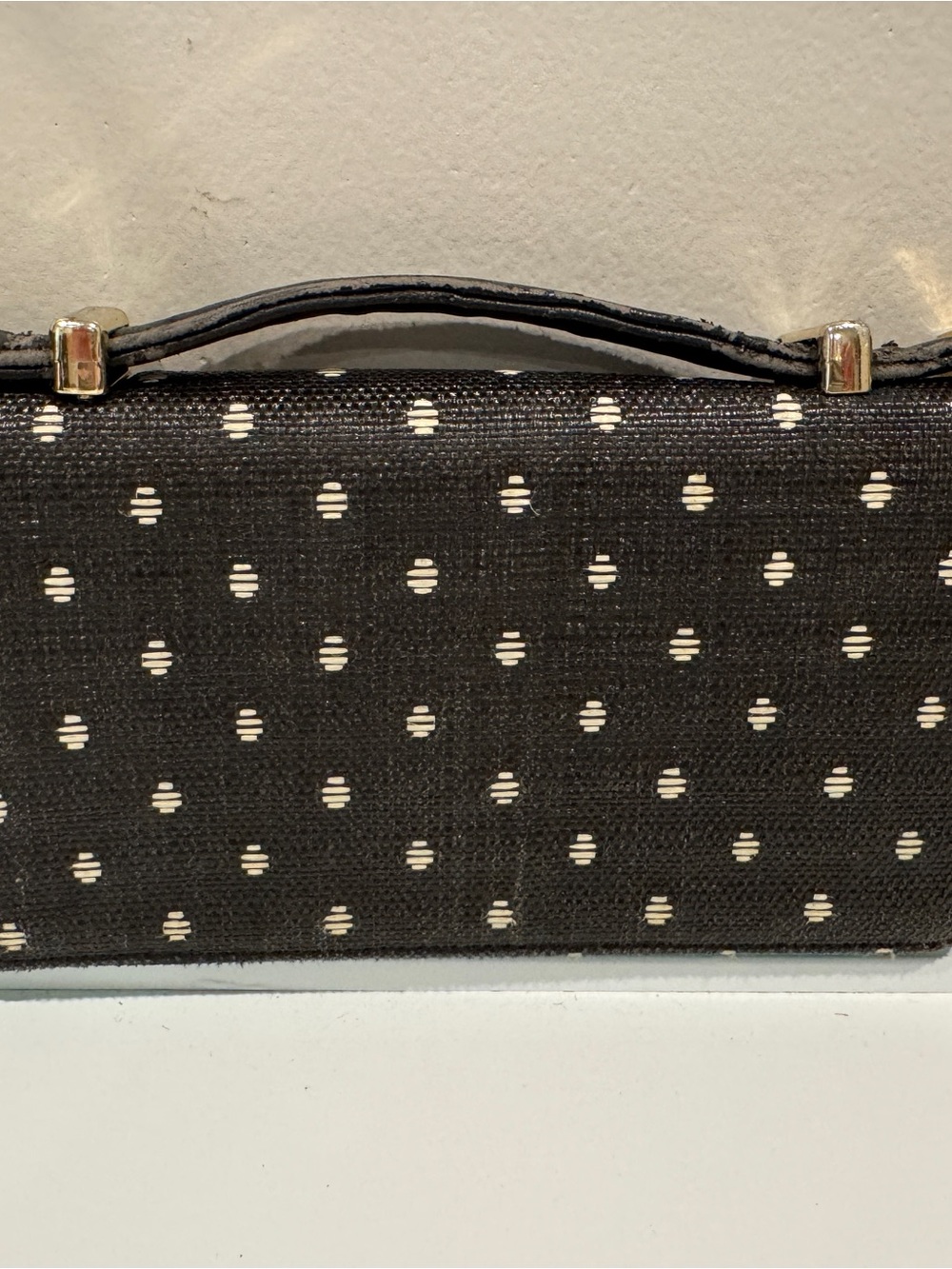 Women’s Black Polka Dot Top-Handle Bag